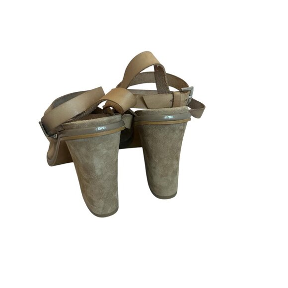 Free People See Ya There Suede Sandals Ankle Buckle Chunky Heels Size 41 10 US - Picture 8 of 13